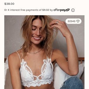 Free people Adella bralette- white lace